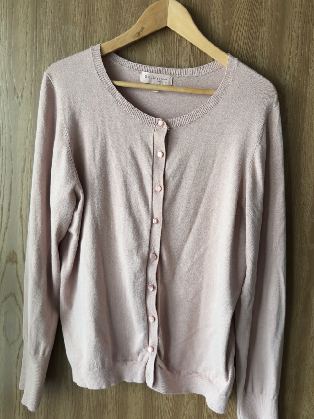 Philosophy Blush Pink Button Front Cardigan Sweater Women’s Size XL